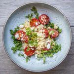 Gegrilde tomatensalade met bulgur en verse geitenkaas